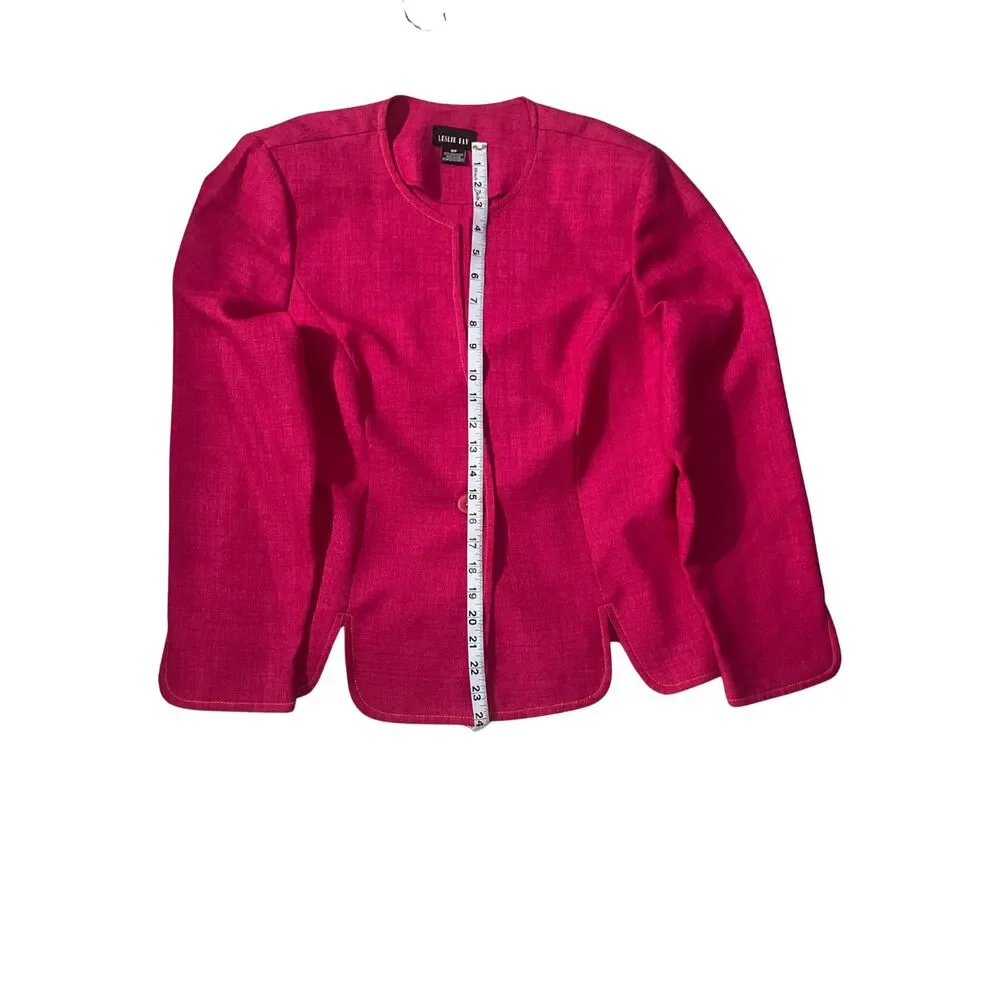 Vintage Leslie Fay Pink Two-Piece Dress Suit | Jacket & Sleeveless Dress US 16P - Picture 7 of 11